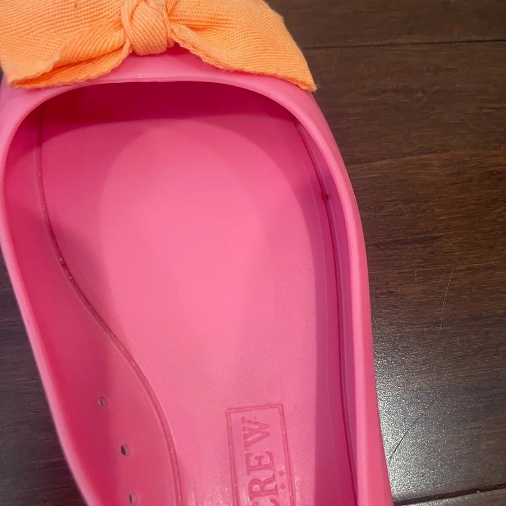 nwot/nwob J. Crew Factory Rainy Day Ballet Flats Pink & Orange jelly bow Flats 6